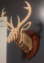 Wooden Deer Head Made From A Sheet Of