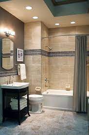 While a floral pattern will be better suited to a traditional bathroom, a geometric pattern. 29 Ideas To Use All 4 Bahtroom Border Tile Types Digsdigs Trendy Bathroom Tiles Beige Bathroom Tile Bathroom