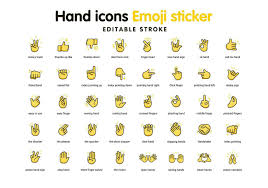yellow color hand icons emoji sticker