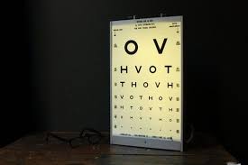 Vintage Illiterate Optical Eye Chart Light Box Por Sevenbc