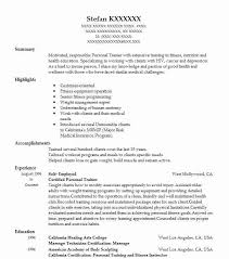Certified Personal Trainer Resume Example Self Employed