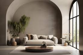 Arch Concrete Floor Sofa Coffe Table