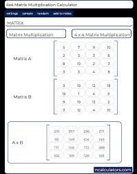 4x4 Matrix Multiplication Calculator