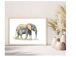 Elephant Watercolour Print Elephant Art