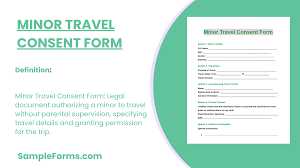 free 14 minor travel consent form