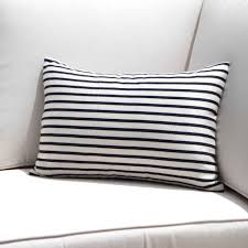 Navy and white outdoor cushions. Blue And White Striped Outdoor Pillows Navy Pinstriped Lumbar Pillow