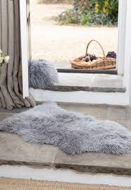 sheepskin rug yetti pewter grey