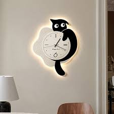 Cat Themed Wall Clock Sweep Second