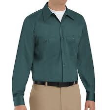 Red Kap Mens Wrinkle Resistant Cotton Long Sleeve Work Shirt All Seasons Uniforms