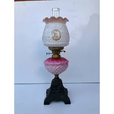 Vintage Victorian Oil Lamp With Milk