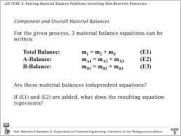 lecture 9 solving material balances