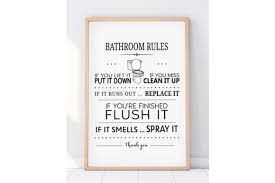 Bathroom Rules Printable Wall Art