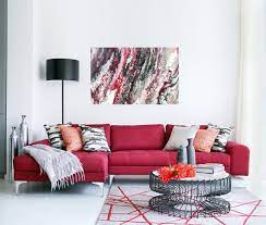 bedroom wall art red black silver white