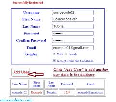 user registration form using php