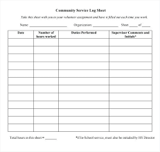 Community Service Hours Form Template Best Of Free Log Sheet