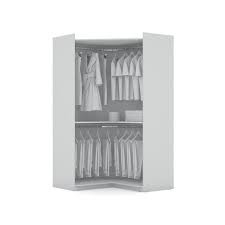 In a loft room space with no closet, and yo don't wish to hand your clothes on a steel rod? Mulberry 2 0 Modern Corner Wardrobe Closet With 2 Hanging Rods Overstock 28764940