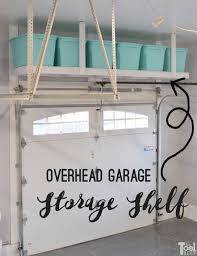 overhead garage storage shelf her