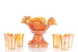 Imperial Marigold Carnival Glass Punch