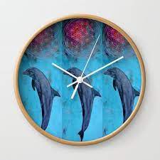 Dolphin Turquoise Wall Clock By