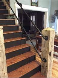 Stair Railing Makeover Rustic Stairs
