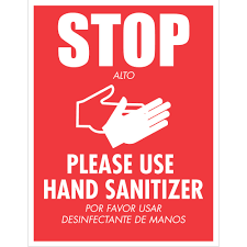please use hand sanitizer english
