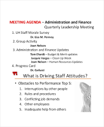 9 Staff Meeting Agenda Templates Free Sample Example