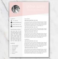 Free Resume Template In Word With Pink And Grey Colors And