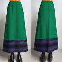 70s vintage wool finnish folk maxi skirt boho arola finland green ...