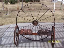 Metal Yard Art Antique Wagon Wheels