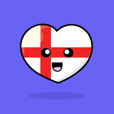 england heart cute character english
