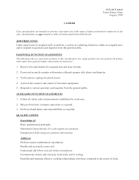 Cashier Job Description For Resume Outathyme Com