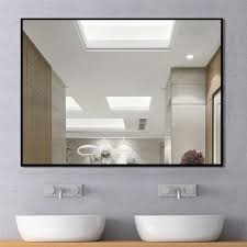 glass wall mounted bathroom mirror