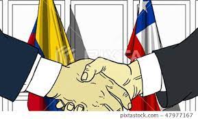 Businessmen or politicians shake hands against... - Stock Illustration  [47977167] - PIXTA