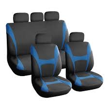 Blue And Black Sporty Car Seat Covers