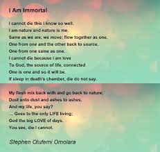 am immortal poem by stephen olufemi omolara