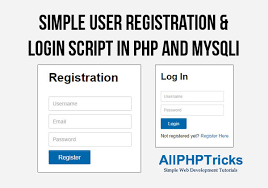 user registration login script in php