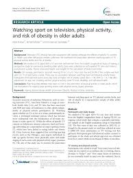 pdf watching sport on television physical activity and risk of obesity in older s