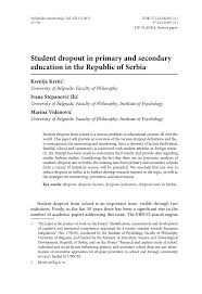 pdf school factors related to dropout from primary and secondary pdf school factors related to dropout from primary and secondary education in serbia a qualitative research
