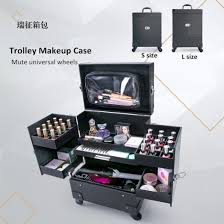 professional leather makeup trolley