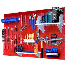 Tool Storage Kit With Red Pegboard