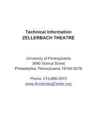 Technical Information Zellerbach Theatre Manualzz Com