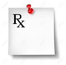 Prescription Office Note Isolated On A White Background Representing