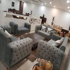 7 seater velvet modern living room sofa set