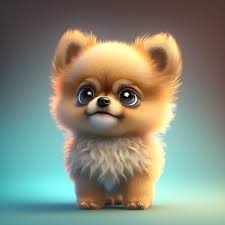super cute little baby dog rendered in