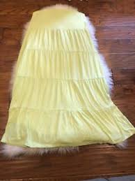 Details About Chicos Size 2 Lime Green Rayon Knit Tiered Maxi Skirt Euc