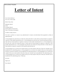 Letter of Intent Contracts Terms   Documents Biztree