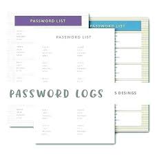 Free Printable Password List Journal Template Log Keeper