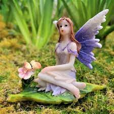 Purple Leaf Fairy Figurine Away With