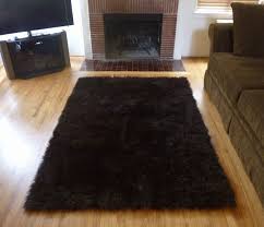 super plush brown faux fur area rug