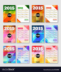 Set Of 2015 Calendar Template Brochure Geometric Vector Image